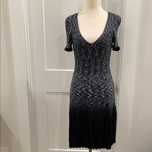 Missoni Blue and Black Knit Midi Dress